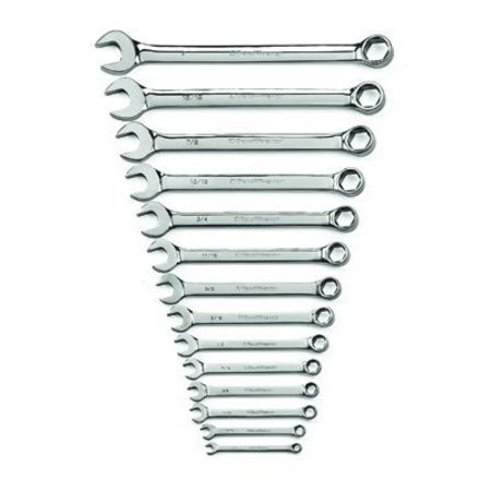 APEX TOOL GROUP WRENCH SET COMBO 6 PT SAE FULL POL 14 PC GWR81924